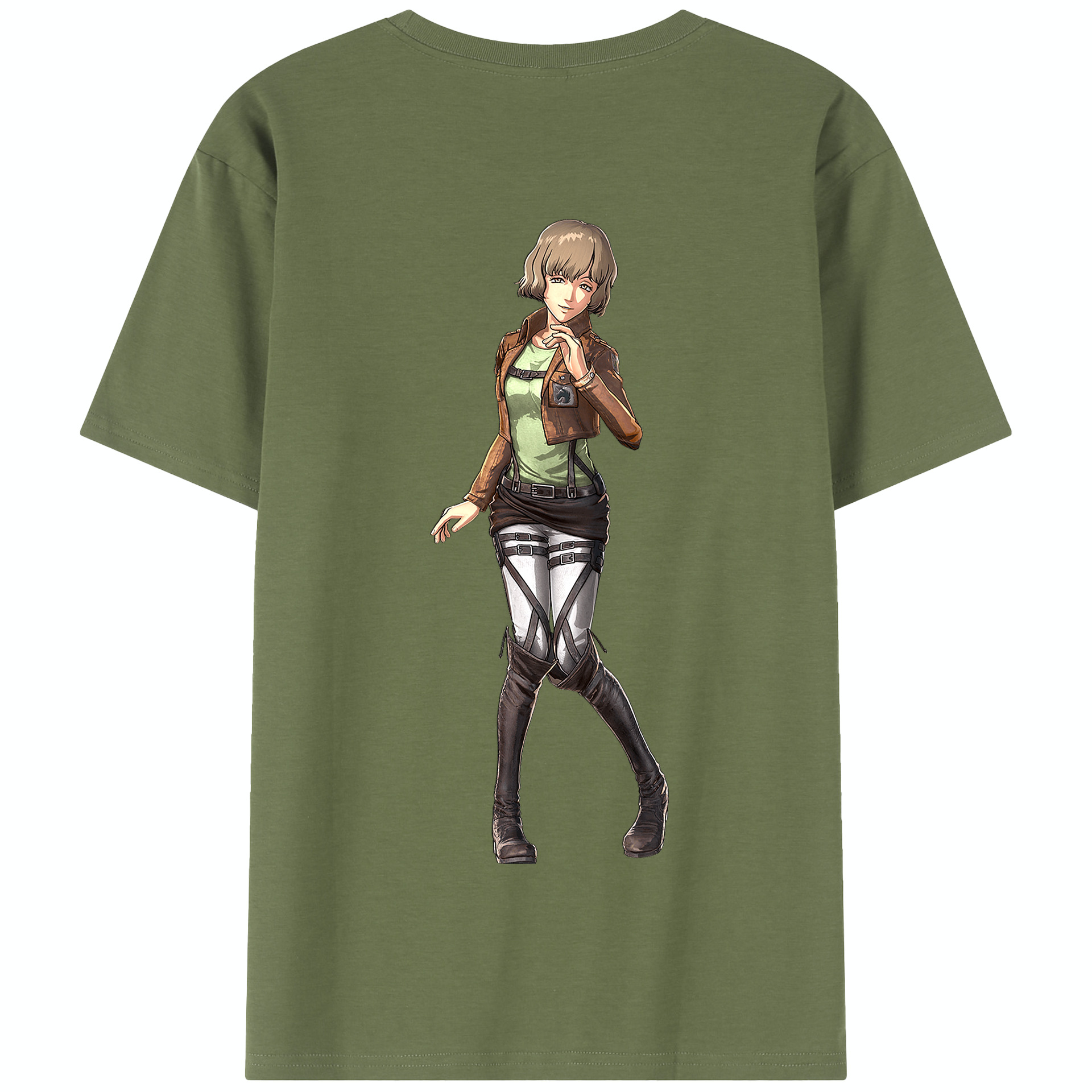 （画像用） 進撃の巨人 ヒツチ Attack on Titan Hitch 綿100％半袖Tシャツ（背面プリント）
